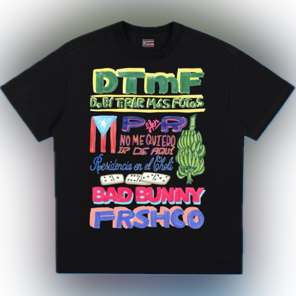🆕 Bad Bunny Merch DTMF La Residencia Black Graphic Tee